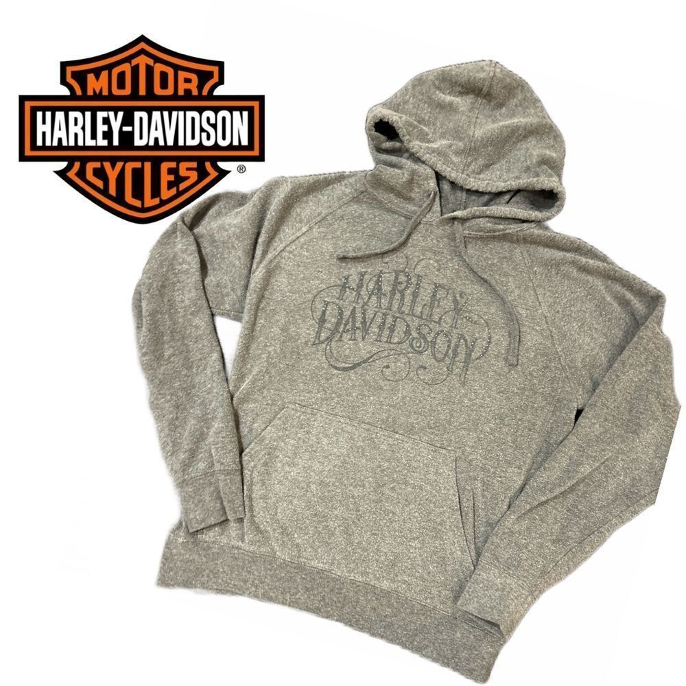 Harley-Davidson Women’s Gray Geneva, NY Script Embellished‎ Hoodie
